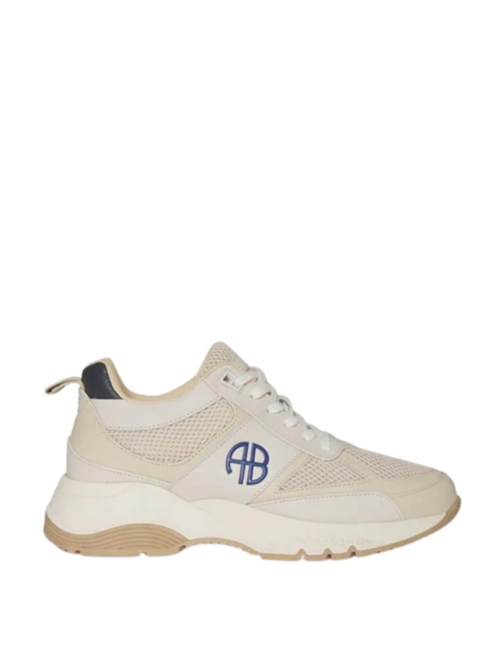 Anine Bing Dina Beige Mesh & Leather Womens Sneaker size 8 EUC